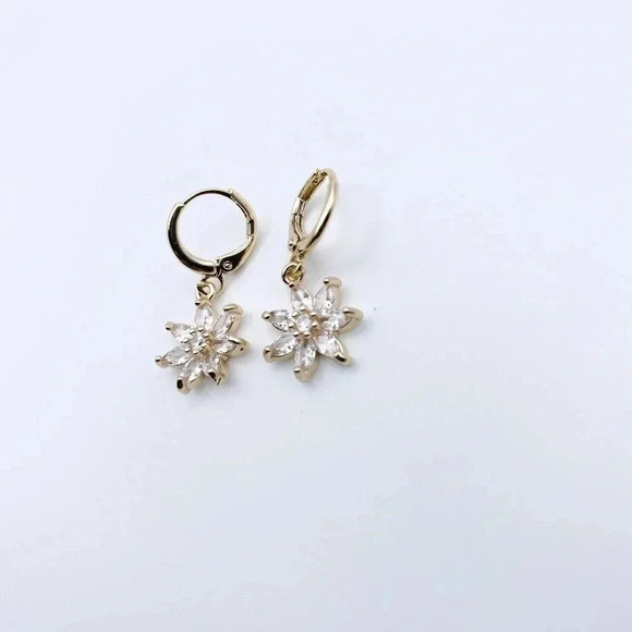 DANGLE Huggie Hoops earrings | Cubic Zirconia Earrings | - Picture 1 of 3